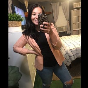 The Limited Pink Tweed Blazer